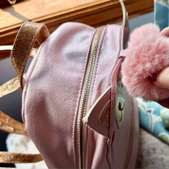 Kitty Cat Unicorn Pink Gold Glittery Backpack Under One Sky EUC - Picture 4 of 8